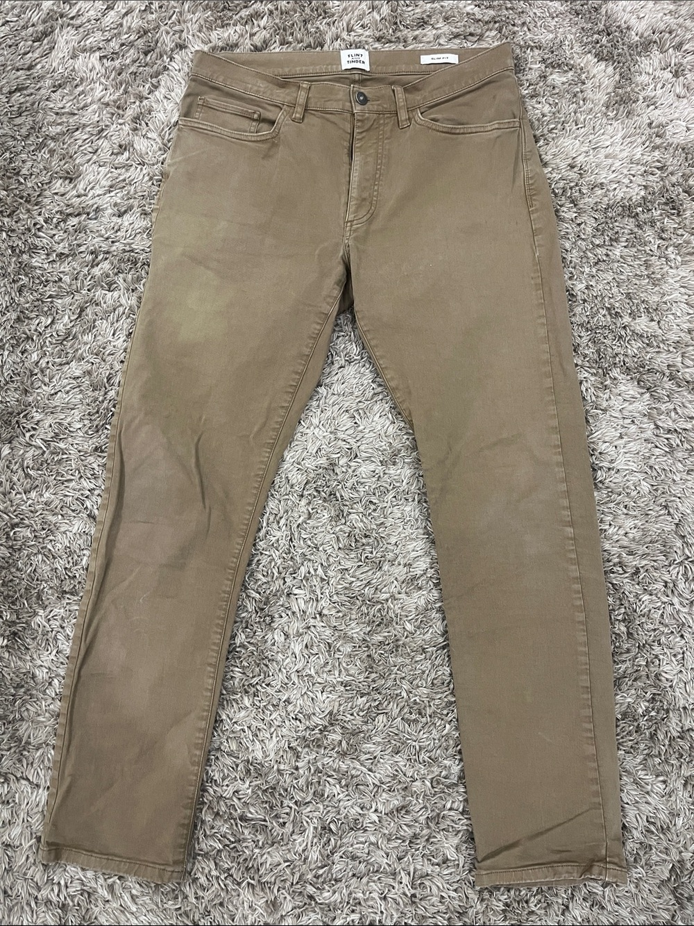 Flint and Tinder Slim Fit Men's Jeans in Tan - .  32x32